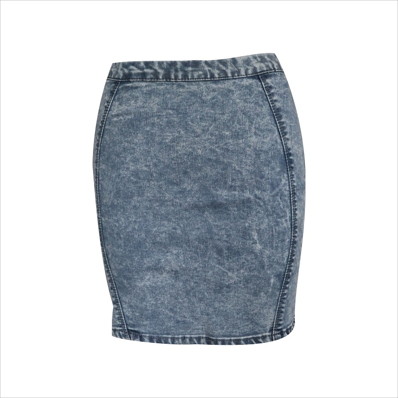 όξινο πλύσιμο μίνι denim φούστα WS1011